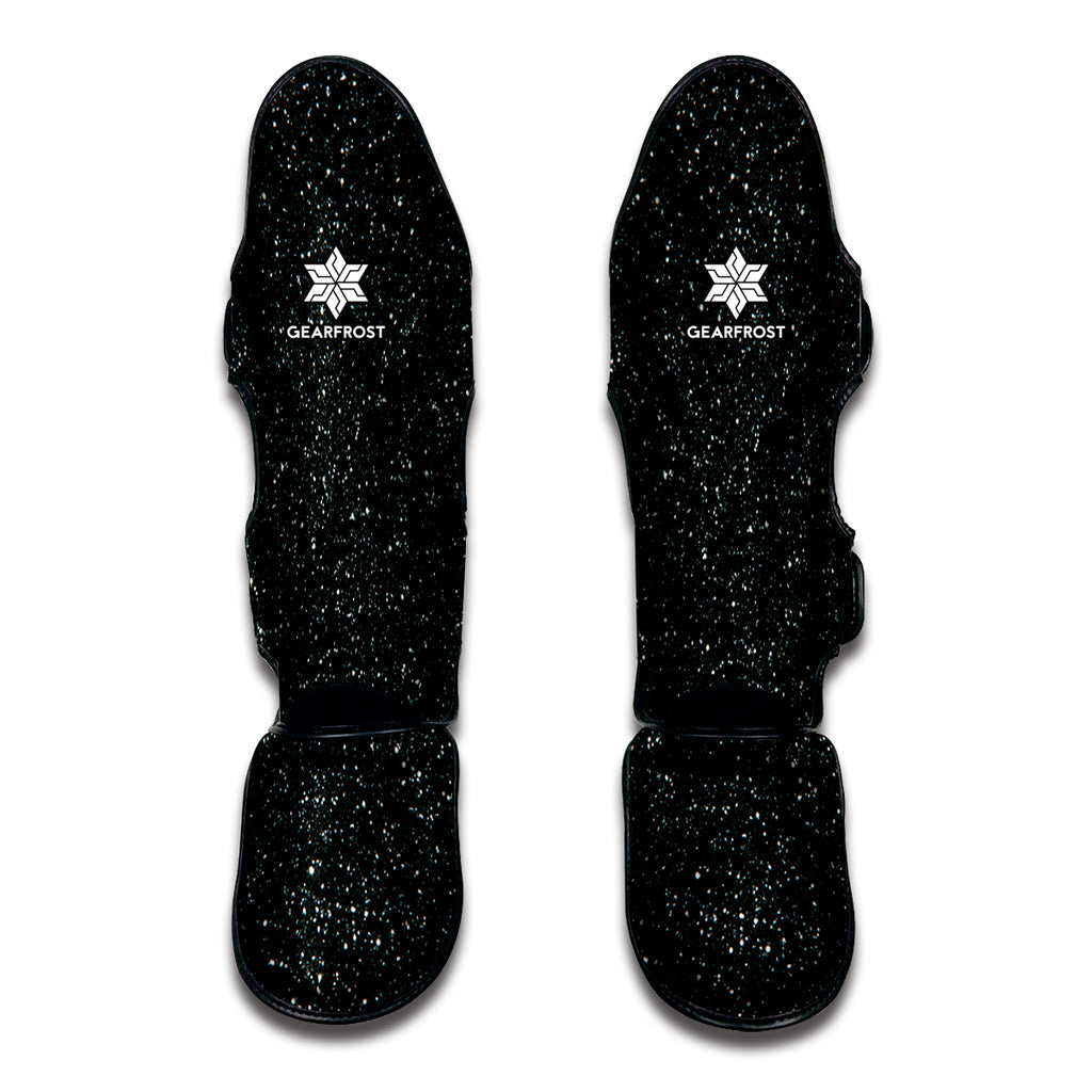 Black Glitter Texture Print Muay Thai Shin Guard