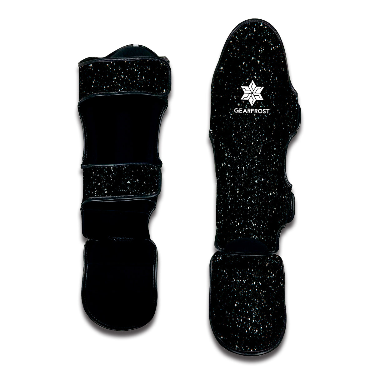 Black Glitter Texture Print Muay Thai Shin Guard