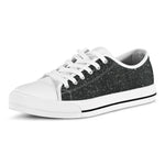 Black Glitter Texture Print White Low Top Shoes