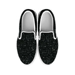 Black Glitter Texture Print White Slip On Shoes