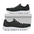 Black (NOT Real) Glitter Print White Running Shoes