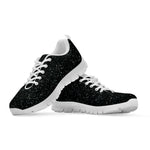 Black Glitter Texture Print White Sneakers