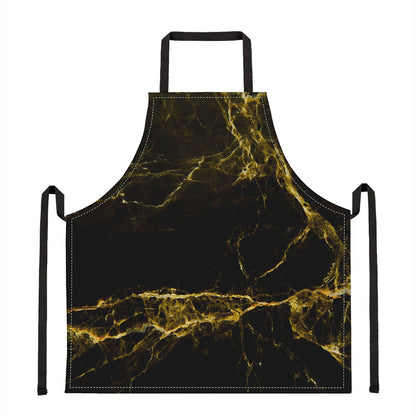 Black Gold Marble Print Apron