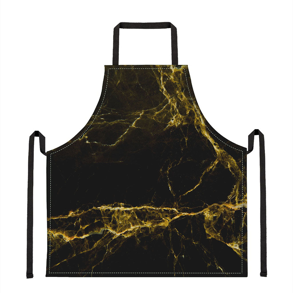 Black Gold Marble Print Apron