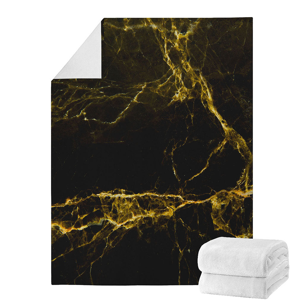 Black Gold Marble Print Blanket