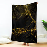 Black Gold Marble Print Blanket