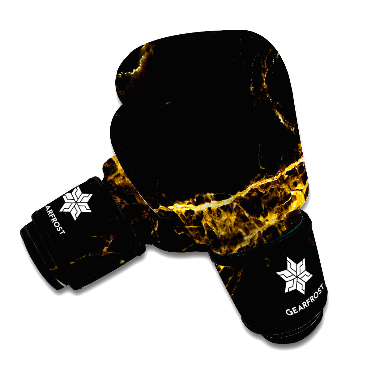 Black Gold Marble Print Boxing Gloves