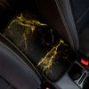 Black Gold Marble Print Car Center Console Cover