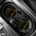 Black Gold Marble Print Car Coasters