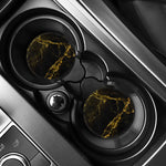Black Gold Marble Print Car Coasters