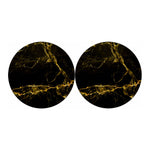 Black Gold Marble Print Car Coasters