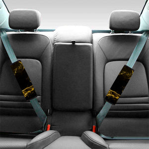 Black Gold Marble Print Car Seat Belt Covers