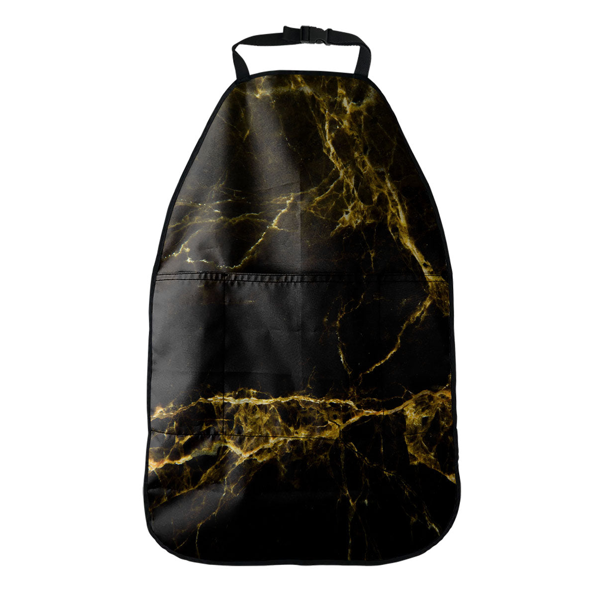 Black Gold Marble Print Car Seat Organizers