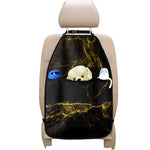 Black Gold Marble Print Car Seat Organizers