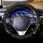 Black Gold Marble Print Car Steering Wheel Cover