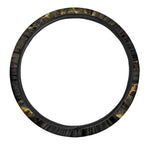 Black Gold Marble Print Car Steering Wheel Cover