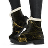 Black Gold Marble Print Comfy Boots GearFrost