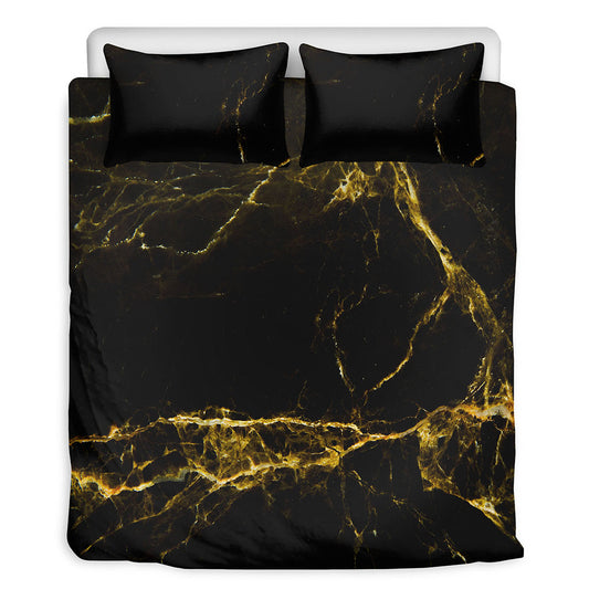 Black Gold Marble Print Duvet Cover Bedding Set