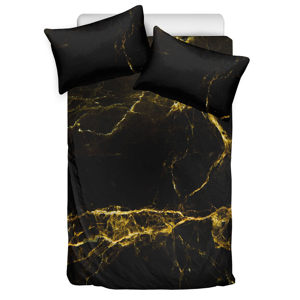 Black Gold Marble Print Duvet Cover Bedding Set