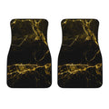 Black Gold Marble Print Front Car Floor Mats