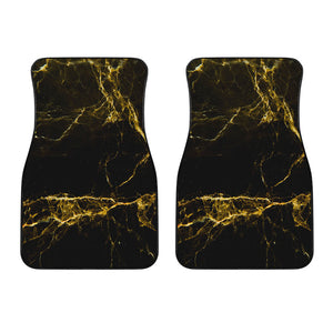 Black Gold Marble Print Front Car Floor Mats