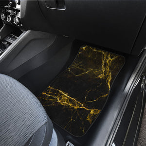 Black Gold Marble Print Front Car Floor Mats