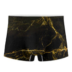 Black Gold Marble Print Men's Boxer Briefs