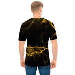 Black Gold Marble Print Men's T-Shirt