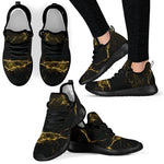 Black Gold Marble Print Mesh Knit Shoes GearFrost