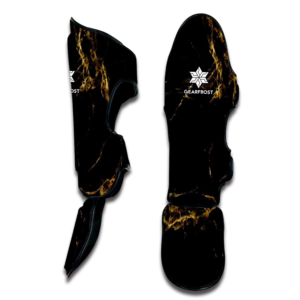 Black Gold Marble Print Muay Thai Shin Guard