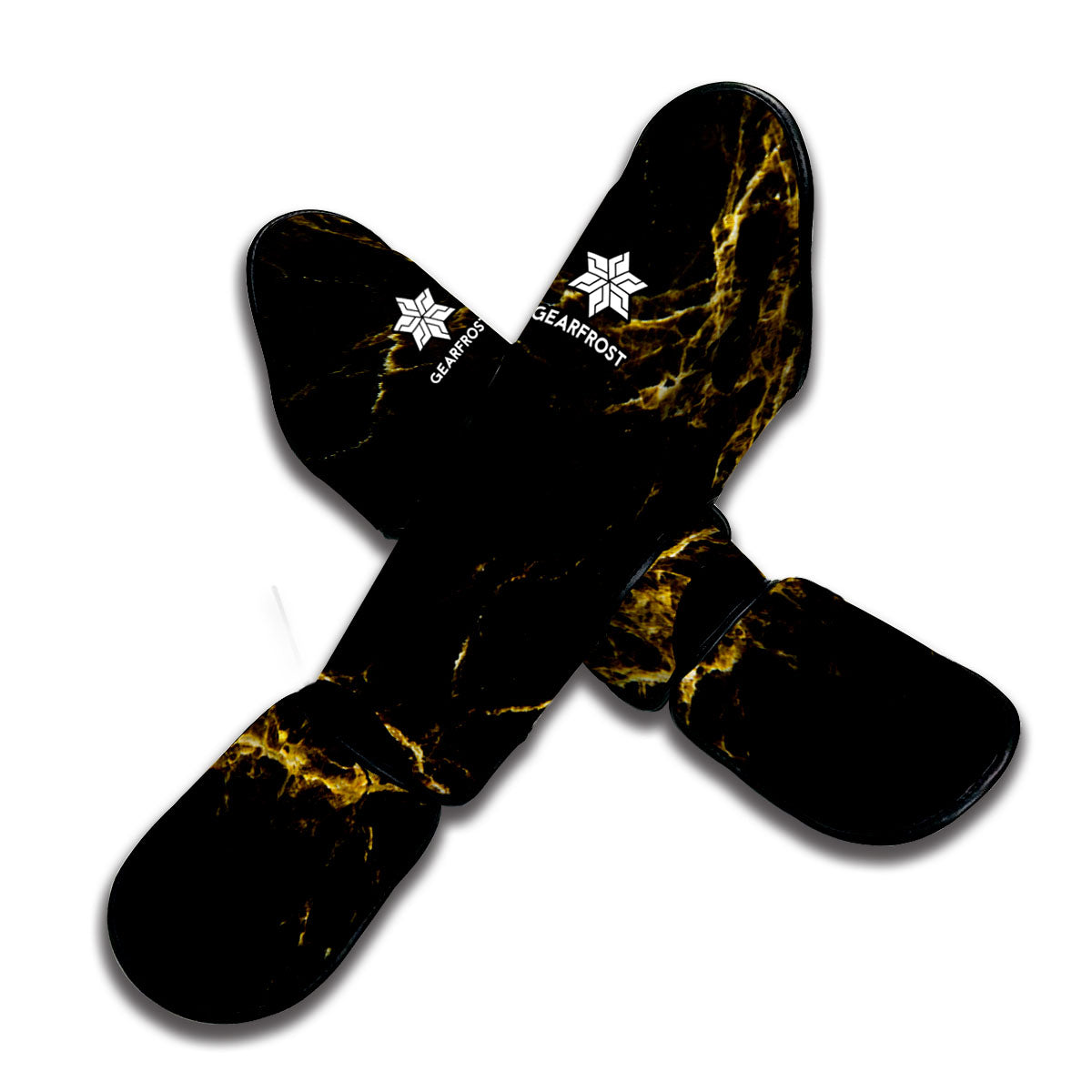 Black Gold Marble Print Muay Thai Shin Guard