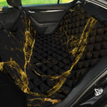 Black Gold Marble Print Pet Car Back Seat Cover