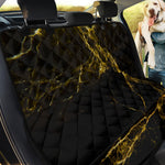 Black Gold Marble Print Pet Car Back Seat Cover