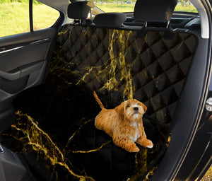 Black Gold Marble Print Pet Car Back Seat Cover