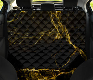 Black Gold Marble Print Pet Car Back Seat Cover