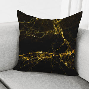 Black Gold Marble Print Pillow Cover