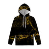 Black Gold Marble Print Pullover Hoodie