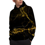 Black Gold Marble Print Pullover Hoodie