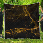 Black Gold Marble Print Quilt