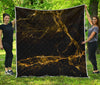 Black Gold Marble Print Quilt