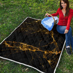 Black Gold Marble Print Quilt