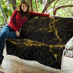 Black Gold Marble Print Quilt