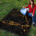 Black Gold Marble Print Quilt