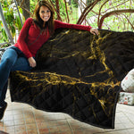 Black Gold Marble Print Quilt