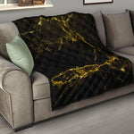 Black Gold Marble Print Quilt