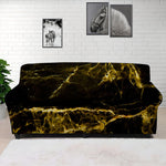 Black Gold Marble Print Sofa Cover