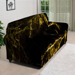 Black Gold Marble Print Sofa Cover