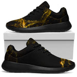 Black Gold Marble Print Sport Shoes GearFrost