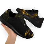 Black Gold Marble Print Sport Shoes GearFrost