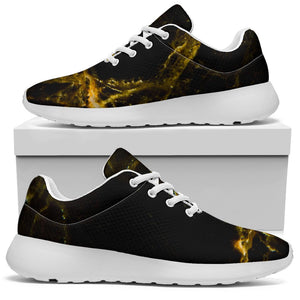 Black Gold Marble Print Sport Shoes GearFrost